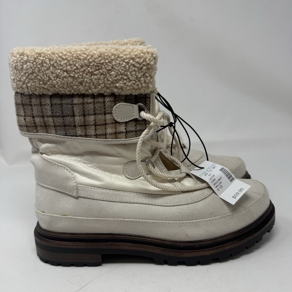 *READ Maurices Willow Sweater Top Lace Up Heeled Winter Boots Women's 9.5‎ NWT